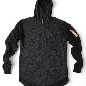 Bleecker & Mercer Asymmetrical Zip Hoodie Black Pullover Men XL - Tag Missing